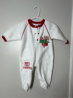 Vintage my first Christmas Baby One-Piece Footed Sleeper size 3-6months